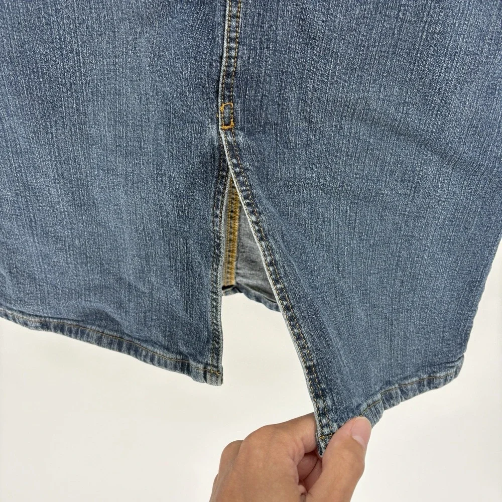 Vintage Y2K Polo Jeans Ralph Lauren Low Rise Denim Pencil‎ Skirt Women Size 12